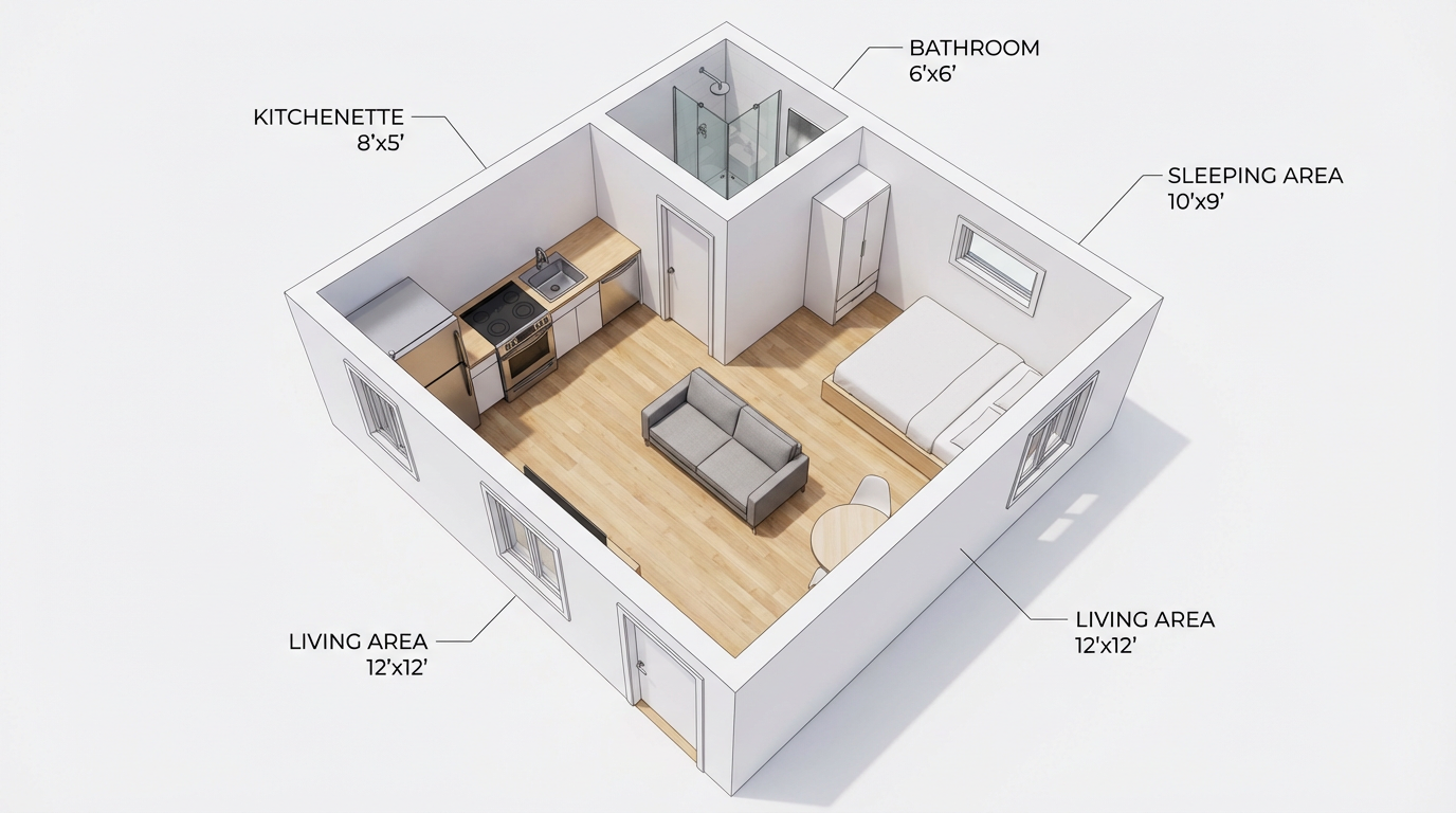 Studio ADU Floor Plan